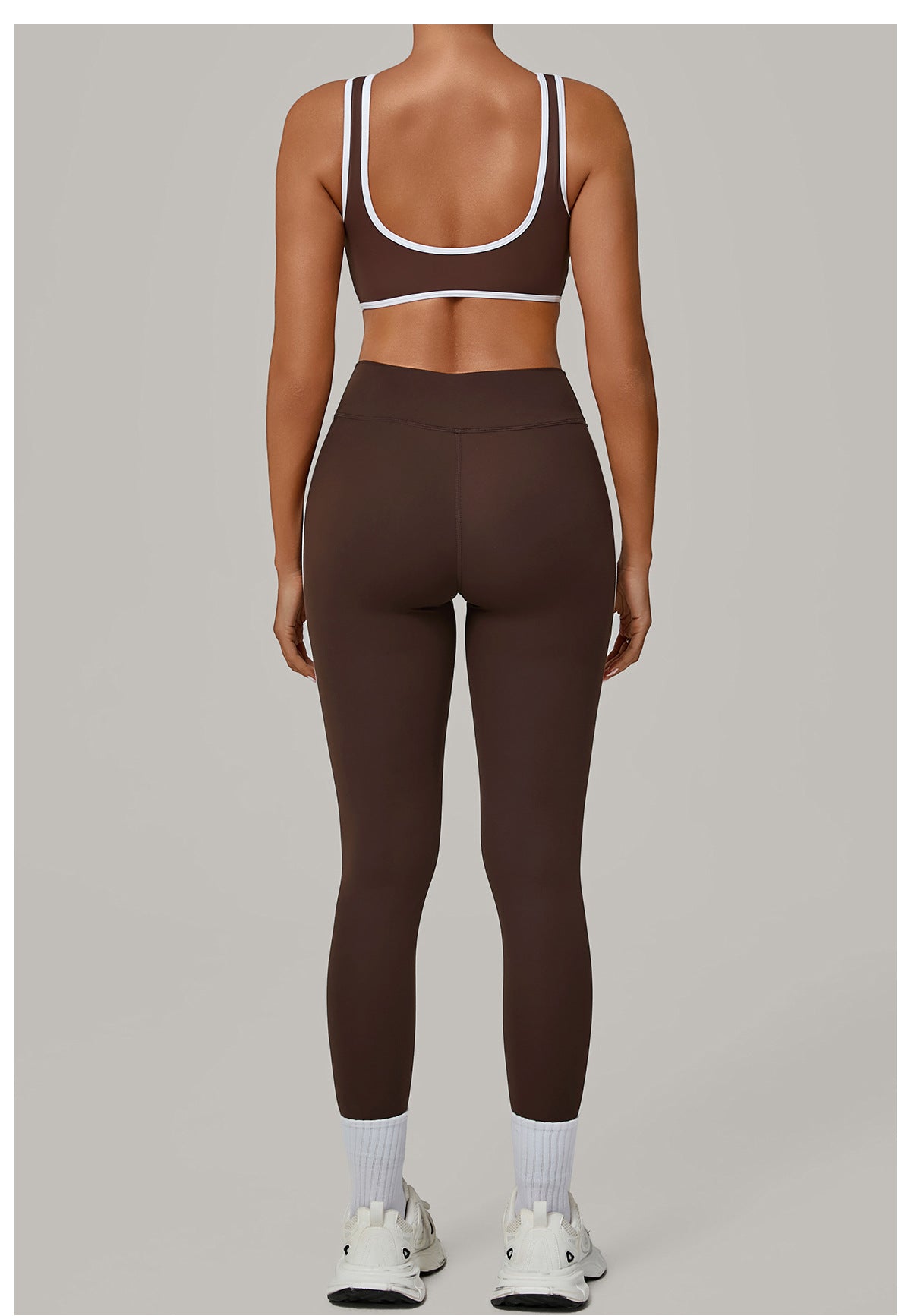 Contrast Color Binding Nude Feel Yoga Beauty Back Tight Quick Drying Workout Clothes Outdoor Sports Two Piece Sets - Iyanka