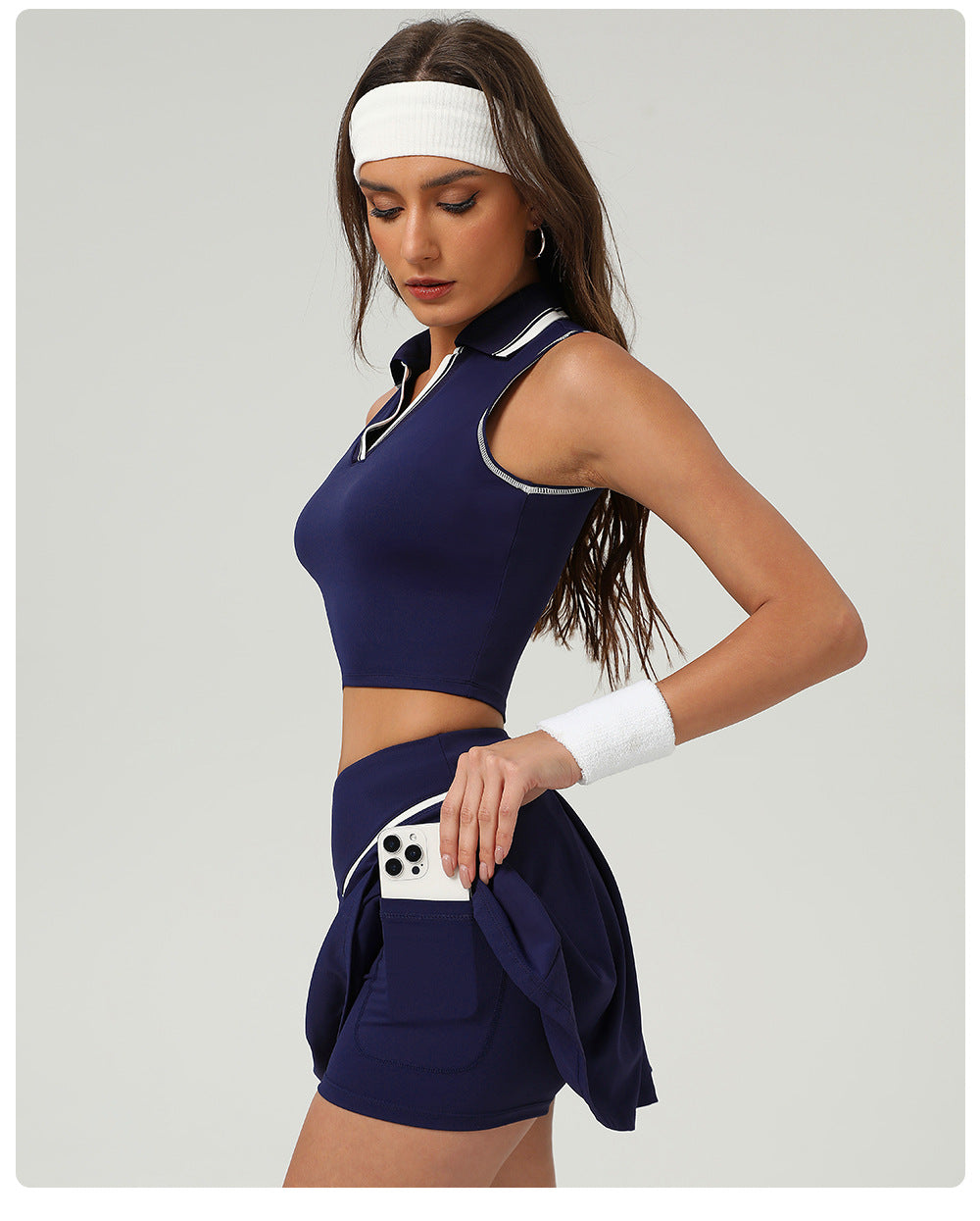 Tennis Skirt Set Golf Tennis Skirt Sports Casual Badminton Clothes Outfit Set Women - Iyanka