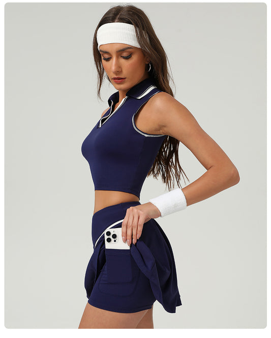 Tennis Skirt Set Golf Tennis Skirt Sports Casual Badminton Clothes Outfit Set Women - Iyanka