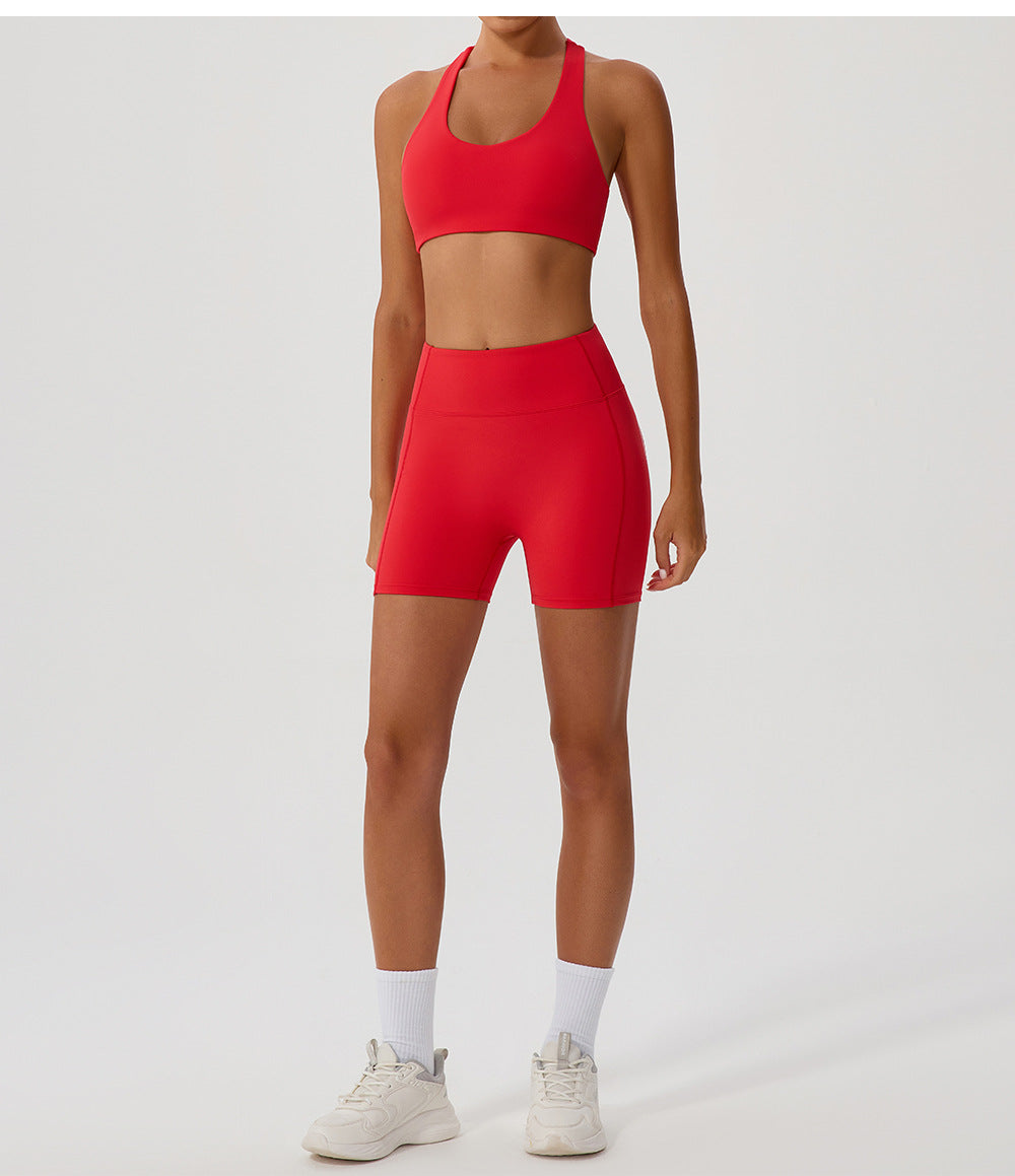 Cross Love Yoga Bra Women Sling with Chest Pad Outer Wear Workout Clothes Outdoor Sports Underwear - Iyanka
