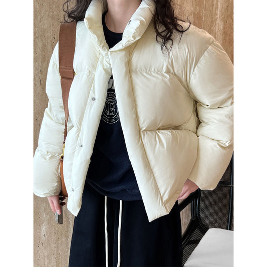 National Standard 90 White Duck down Short down Jacket Women Japanese All Matching Thickened Puffer Jacket - Iyanka
