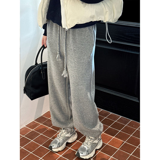 Color Braid Drawstring Sweatpants Women Autumn Winter Elastic Waist Track Pants Ankle Banded Pants Tide - Iyanka