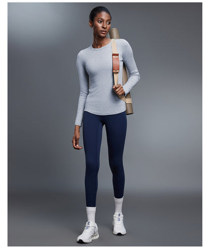 Soft Skin Friendly Sports T shirt Women Elastic Slim Fit Slimming Fitness Yoga Wear Long Sleeved Top - Iyanka