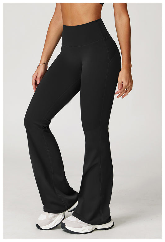 Nude Feel Casual Flared Pants Wide Leg Slimming Bootcut Pants Outdoor Running Exercise Workout Pants - Iyanka