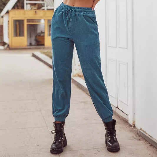 Women Clothing Casual Corduroy Trousers Autumn Winter - Iyanka