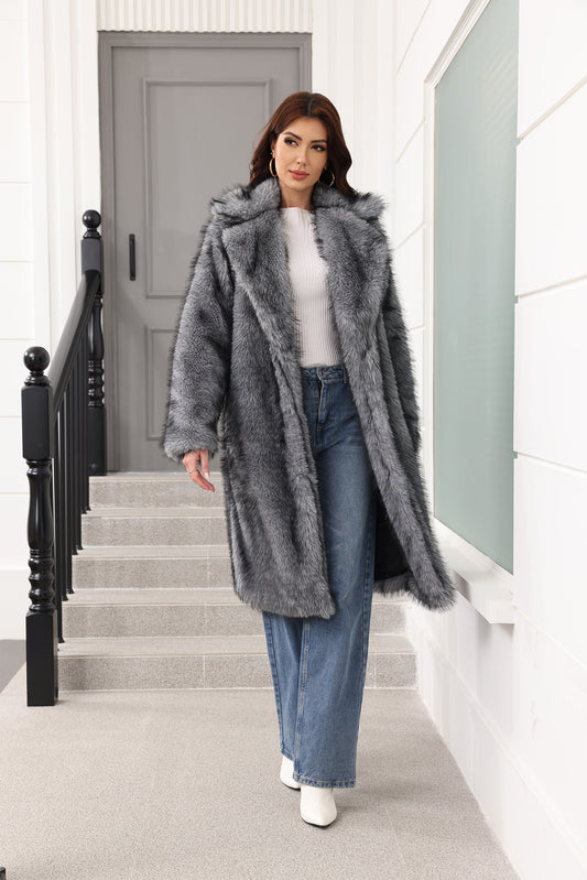 Long Women Clothing Faux Fur Coat Thickened Young Fur Coat Fashionable Jacket - Iyanka