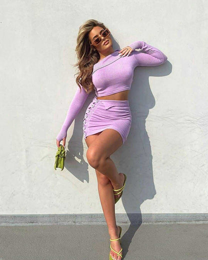 Women Shirt Hip Skirt Two Piece Sets Women - Iyanka