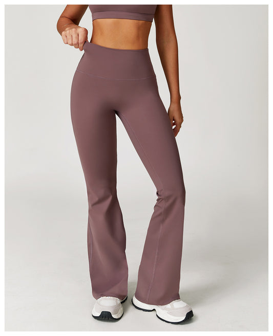 Nude Feel Casual Flared Pants Wide Leg Slimming Bootcut Pants Outdoor Running Exercise Workout Pants - Iyanka