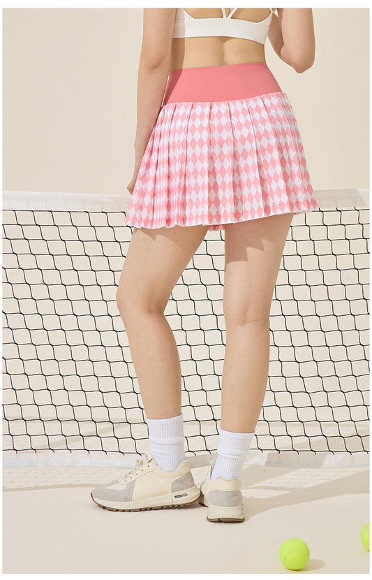 Women Summer High Waist Sports Pleated Skirt with Lining Anti Exposure Quick-Drying Tennis Skirt Casual All Match Yoga Skirt - Iyanka