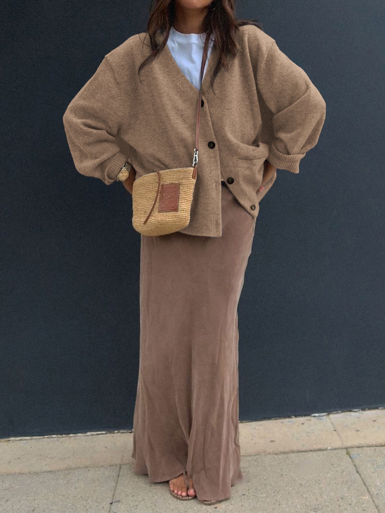 Women Casual Minimalist Long Sleeve Senior Coat Sweater - Iyanka