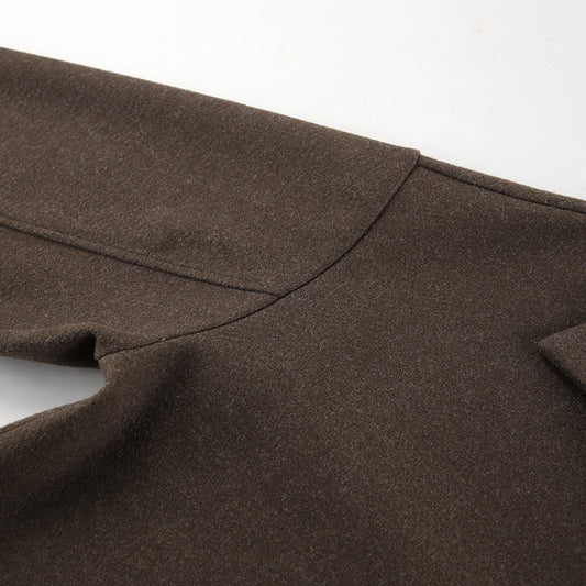 Autumn Winter Polo Collar Long Sleeve Zipper Woolen Coat Loose Casual Women Jacket - Iyanka