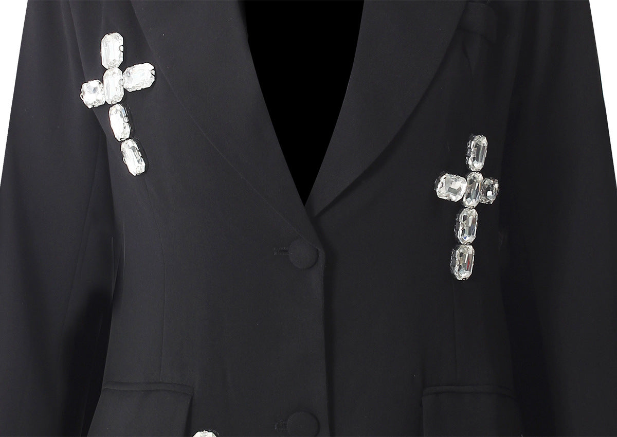 Special Interest Design High Grade European Crystal Rhinestone Beaded Adult Women Loose Blazer - Iyanka