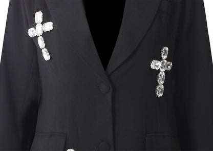 Special Interest Design High Grade European Crystal Rhinestone Beaded Adult Women Loose Blazer - Iyanka