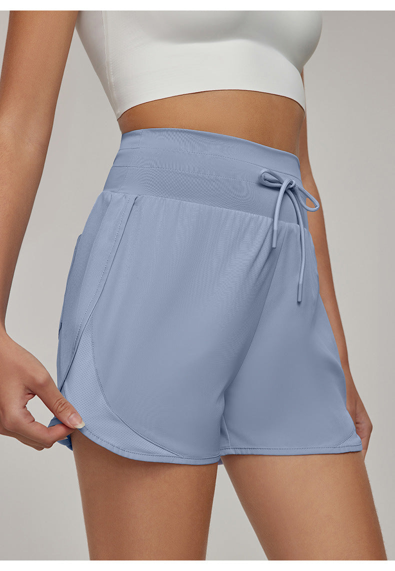 Anti Exposure Faux Two Piece Fitness Shorts Women High Waist Slimming Yoga Shorts Loose Casual Sports Shorts - Iyanka