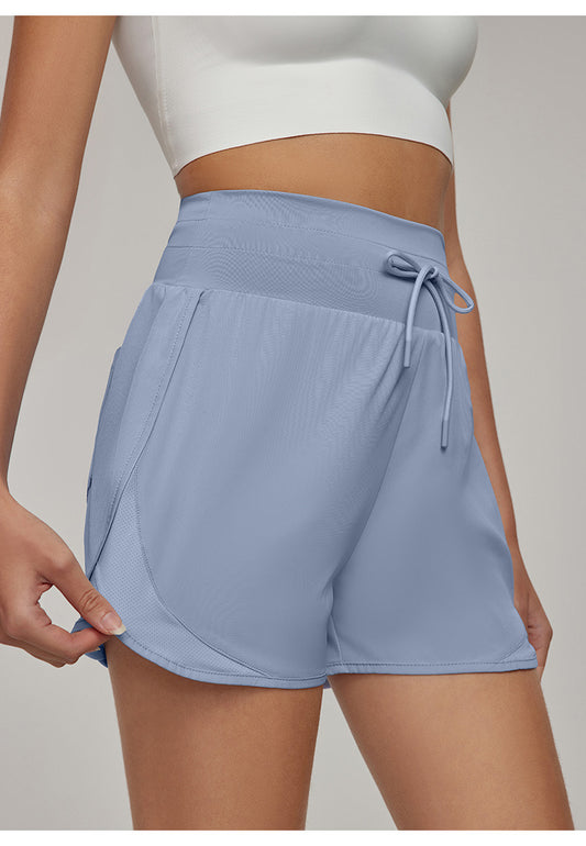 Anti Exposure Faux Two Piece Fitness Shorts Women High Waist Slimming Yoga Shorts Loose Casual Sports Shorts - Iyanka