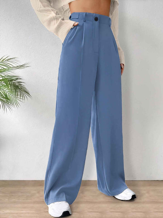 Office Professional High Waist Wide Leg Cigarette Pants