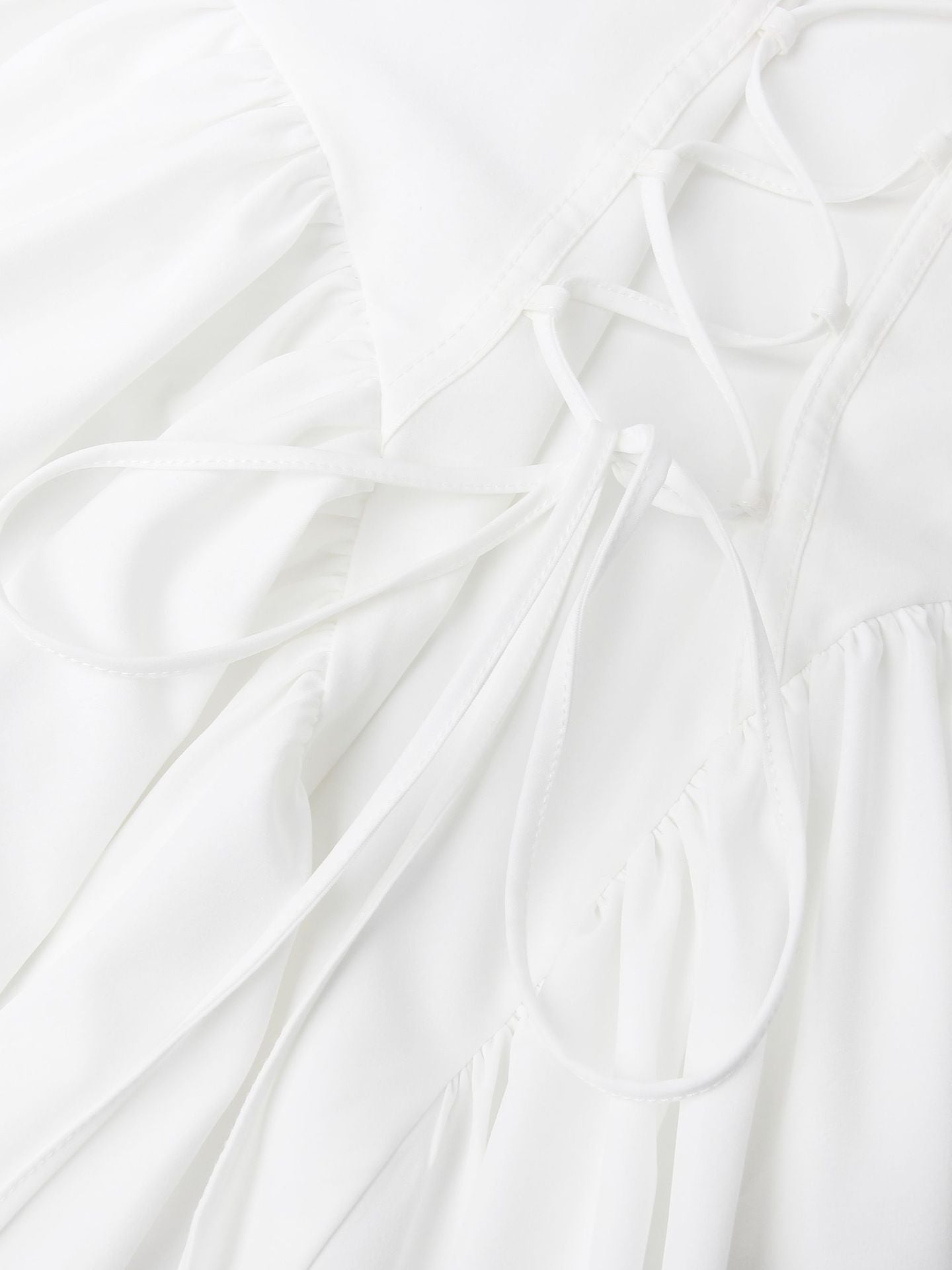 Summer Clothes Women Sexy V neck Strap Dress Long Women Clothing Fitted Waist Backless White Dress - Iyanka