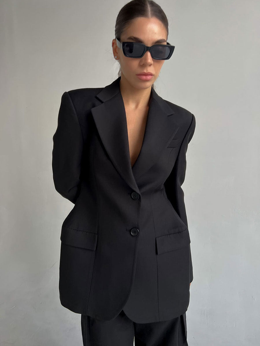 Autumn Winter V neck Waist Blazers Tight Women High Grade Slim Fitting Blazers Light Luxury Design Blazer - Iyanka