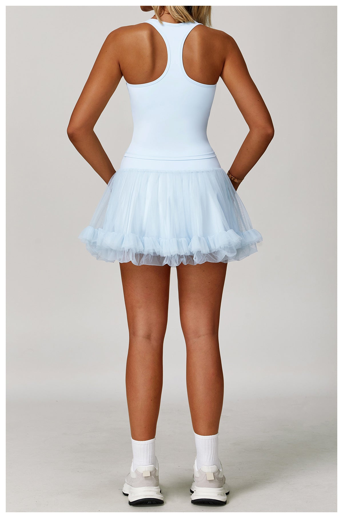 Summer Anti Exposure Base High Waist Tennis Skirt Casual A line Skirt Mesh Sports - Iyanka