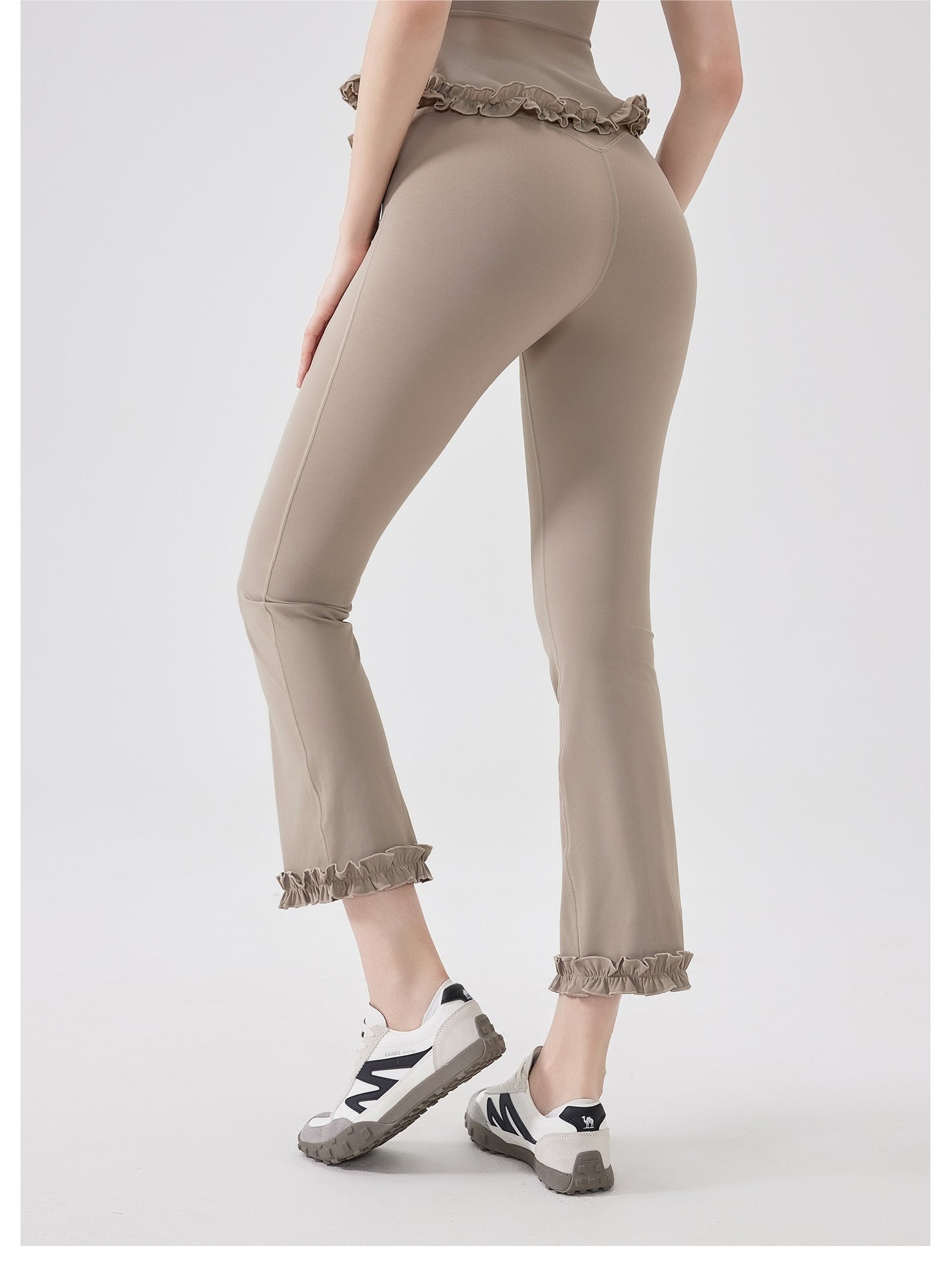 High Waist Lace Slimming Smoke Tube Cropped Pants Slim Fit Yoga Pants Women Hip Lifting Running Workout Pants Fitness Pants - Iyanka