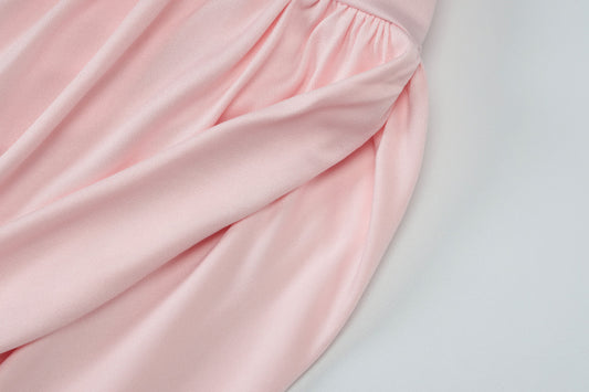 Women Wear Summer Sexy Pleated Stitching Solid Color Shoulder Dress Women