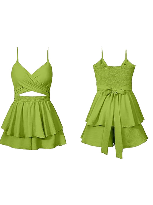 Women Clothing Seaside Holiday Elegant Dress Summer Outing Beach Vest Dress