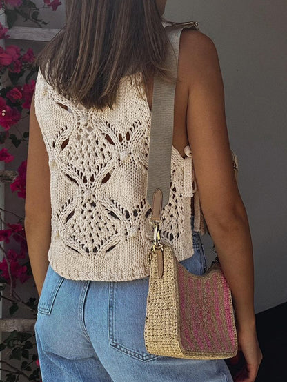 Sexy Sleeveless Hollow Out Cutout Vest Jacket Women Clothing Summer - Iyanka