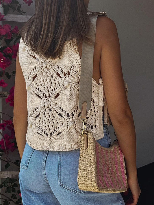 Sexy Sleeveless Hollow Out Cutout Vest Jacket Women Clothing Summer - Iyanka
