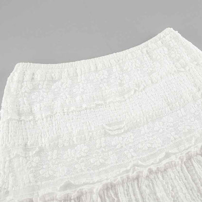 White Lace Casual Vacation A line Skirt Spring Summer Simplicity Lazy Women Clothing