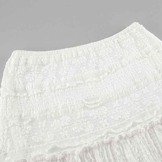White Lace Casual Vacation A line Skirt Spring Summer Simplicity Lazy Women Clothing