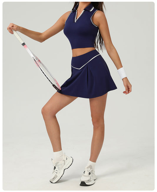 Tennis Skirt Set Golf Tennis Skirt Sports Casual Badminton Clothes Outfit Set Women - Iyanka