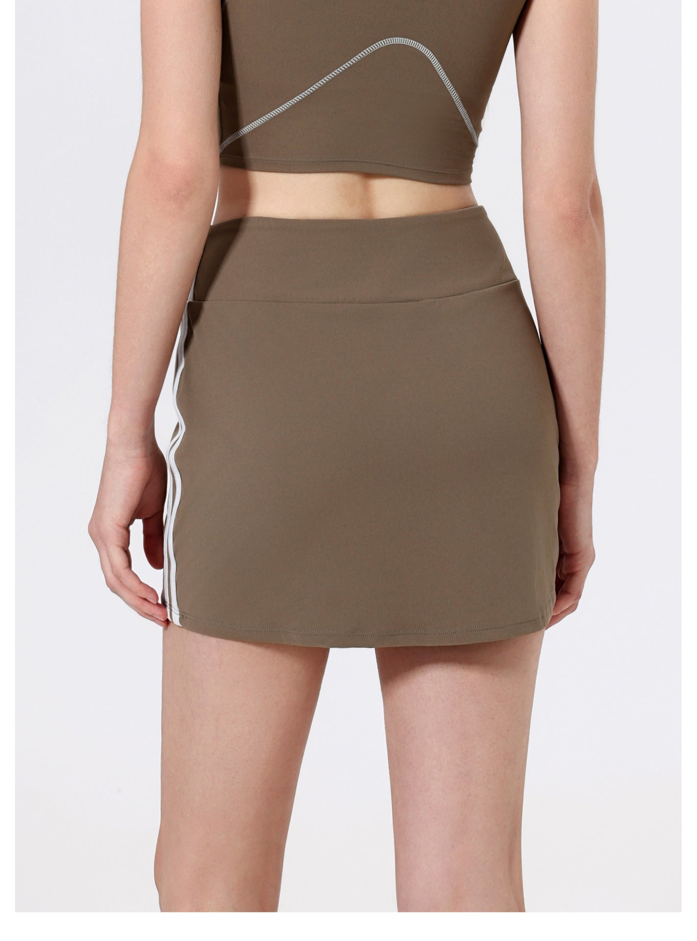 Contrast Color High Waist Running Sports Short Skirt Women Faux Two Piece Anti Exposure Badminton Tennis Skirt Fitness Pants Yoga Skirt - Iyanka