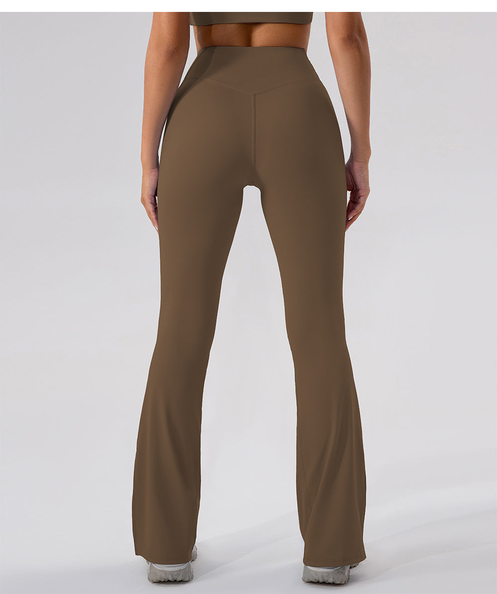 High Waist Skinny Outerwear Sweatpants Dance Nude Feel Hip Lifting Yoga Bell Bottom Pants Skinny Running Wide Leg Pants Women - Iyanka