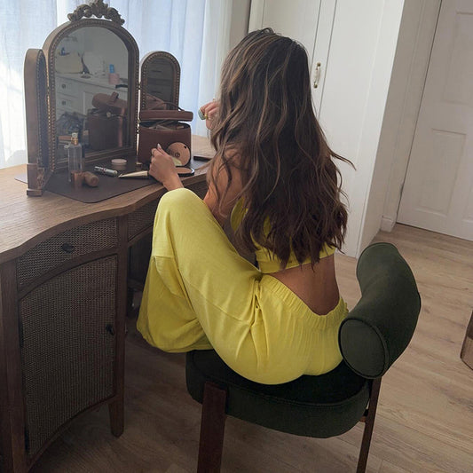 Summer Casual Trousers Suspenders Vest Two Piece Set Women Pajamas Casual Wear - Iyanka