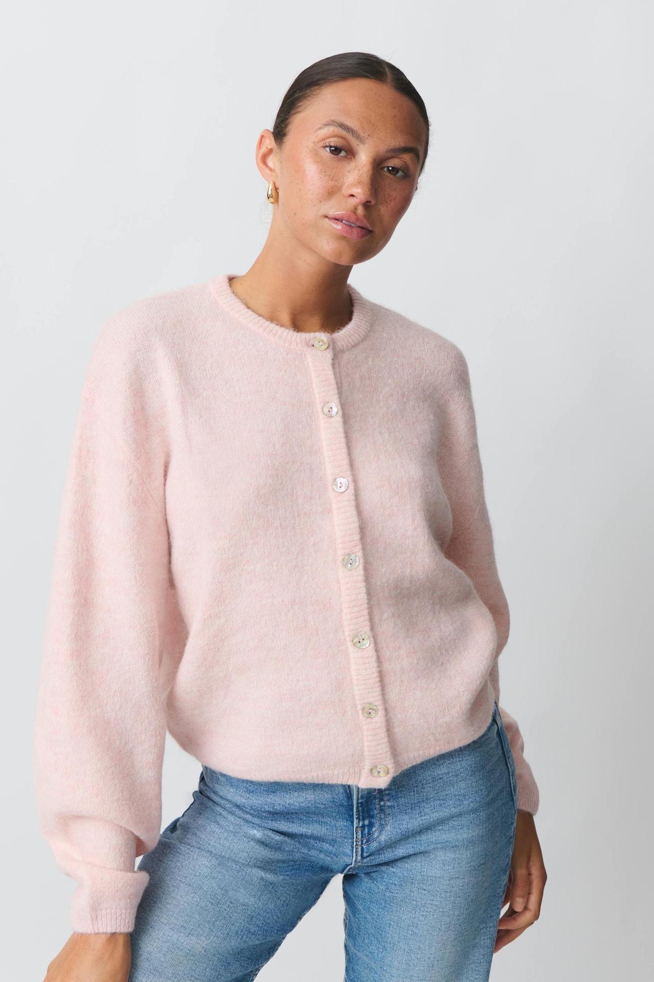 Soft Glutinous Lazy All Floral Velvet Shell Button Cardigan | Knitted round Neck Everyday - Iyanka