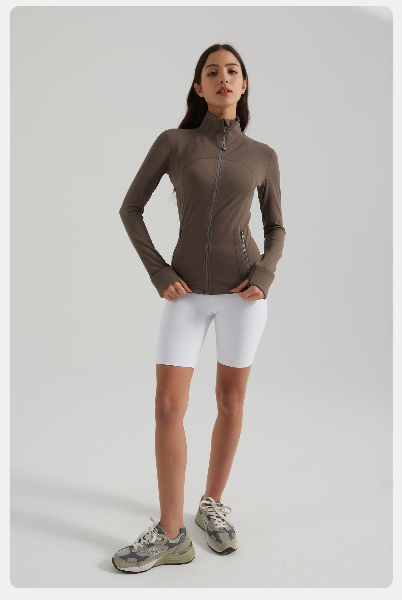 Yoga Clothes Coat Women Running Cycling Sports Long Sleeve Slim Stand Collar Sports Workout Clothes Women - Iyanka