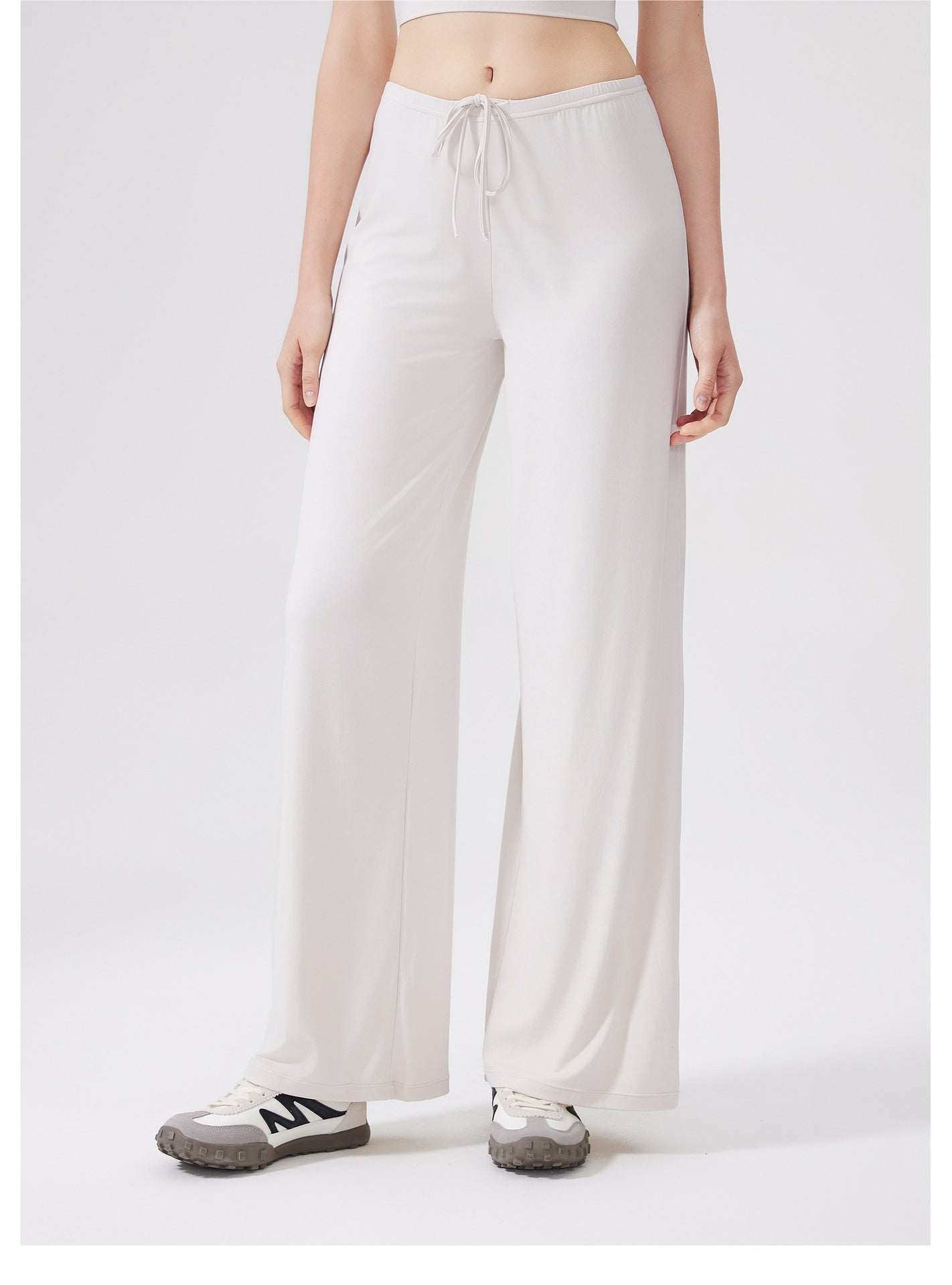 Cool Feeling Wide Leg Sports Trousers Antibacterial Loose Slimming Draping Effect Sports Pants Outdoor Running Yoga Pants Straight Leg Pants - Iyanka