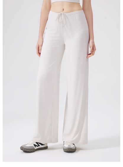 Cool Feeling Wide Leg Sports Trousers Antibacterial Loose Slimming Draping Effect Sports Pants Outdoor Running Yoga Pants Straight Leg Pants - Iyanka