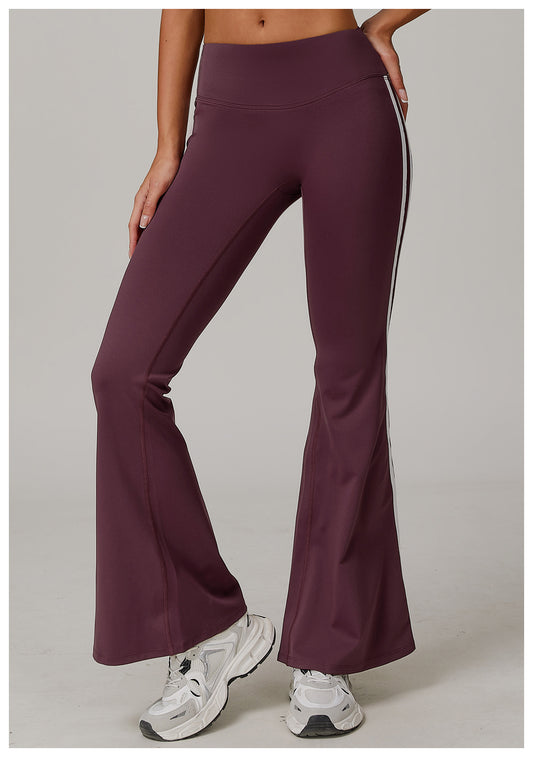 Nude Feel Sports Trousers Slightly Stretch Slimming Wide Leg Fitness Pants Quick Dry Casual Running Bell Bottom Pants - Iyanka