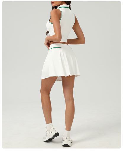 Tennis Skirt Set Golf Tennis Skirt Sports Casual Badminton Clothes Outfit Set Women - Iyanka