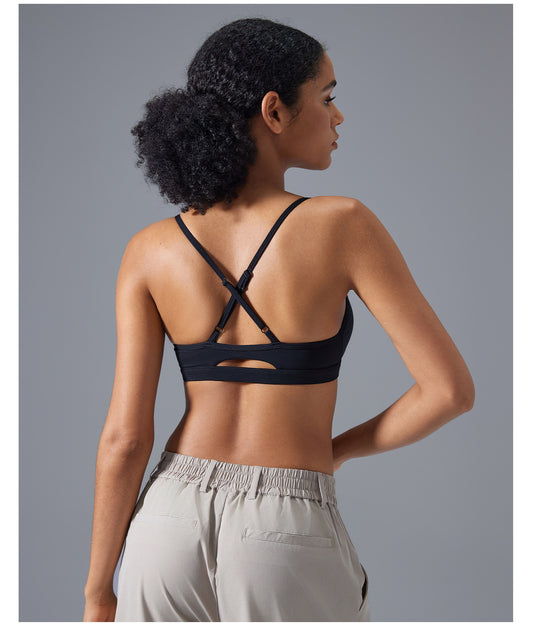 Adjustable Shoulder Strap Beauty Back Exercise Underwear Women Running Shockproof Workout Bra Nude Feel Yoga - Iyanka