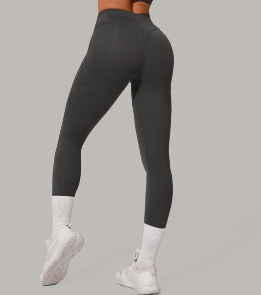 Autumn Sand High Waist Hip Lift Brushed Yoga Pants Running Quick Drying Fitness Pants Waist Slimming Hip Tight Sports Pants - Iyanka