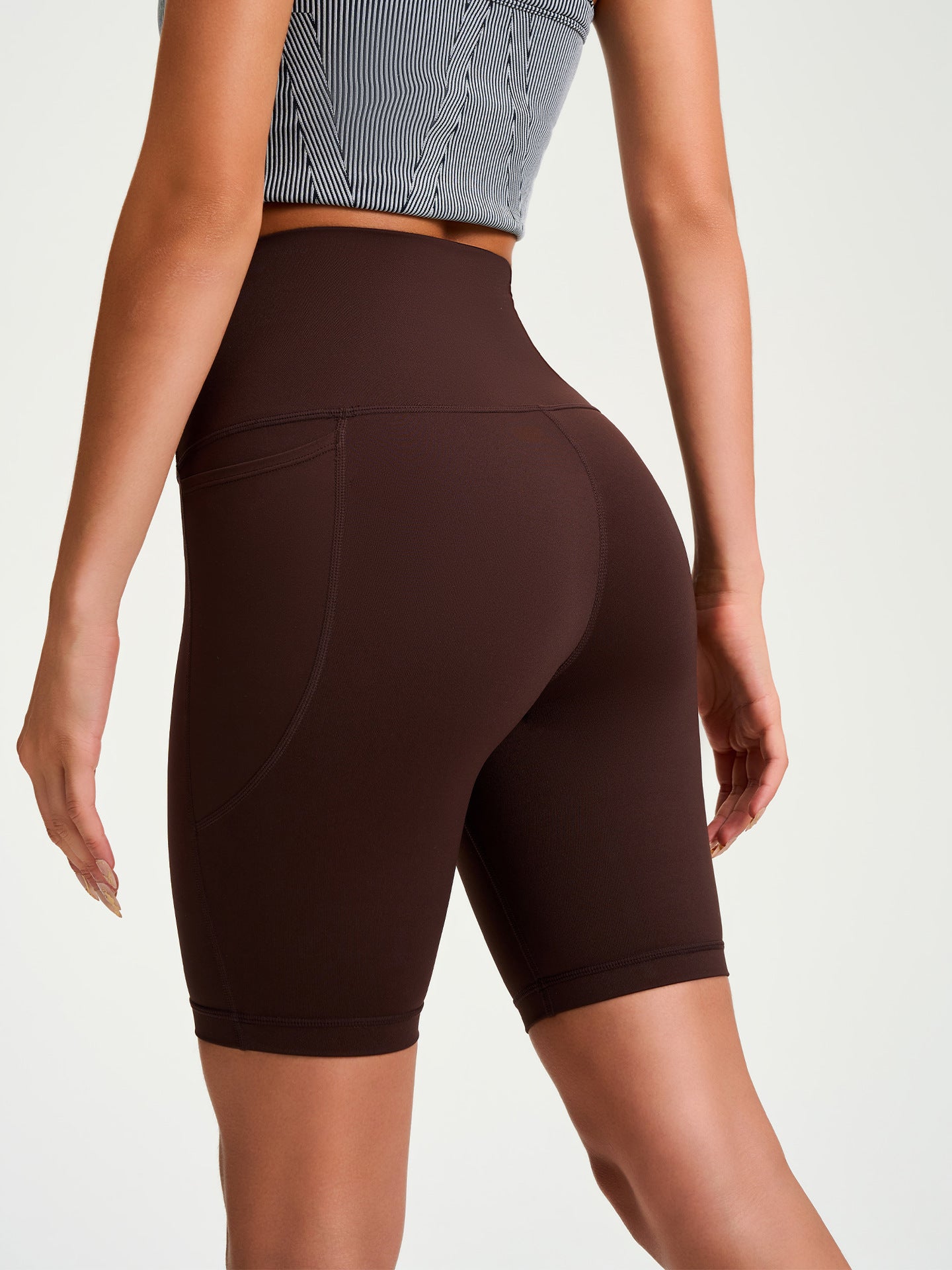 Nude Feel Yoga Shorts Women Hip Lift Quick Drying Sports Fitness Cycling Pants Outer Wear Tight High Waist Five Points Yoga Pants - Iyanka
