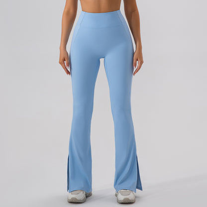 High Waist Skinny Outerwear Sweatpants Dance Nude Feel Hip Lifting Yoga Bell Bottom Pants Skinny Running Wide Leg Pants Women - Iyanka