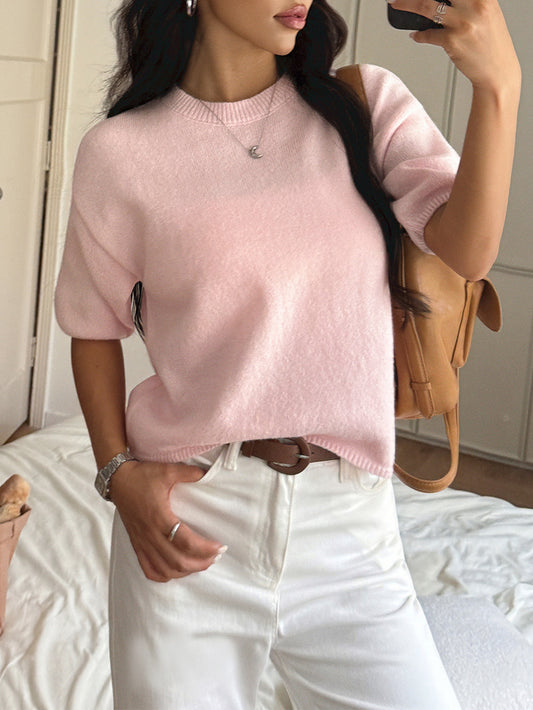 Women Casual Holiday Atmosphere Short Sleeve Sweater - Iyanka