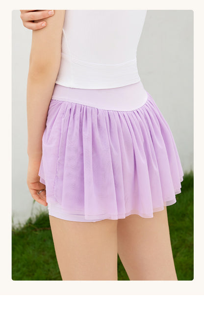 Spring Summer Tennis Skirt Women Badminton Culottes Running Fitness Culottes Sports Skirt High Elastic Breathability Gauze Skirt - Iyanka