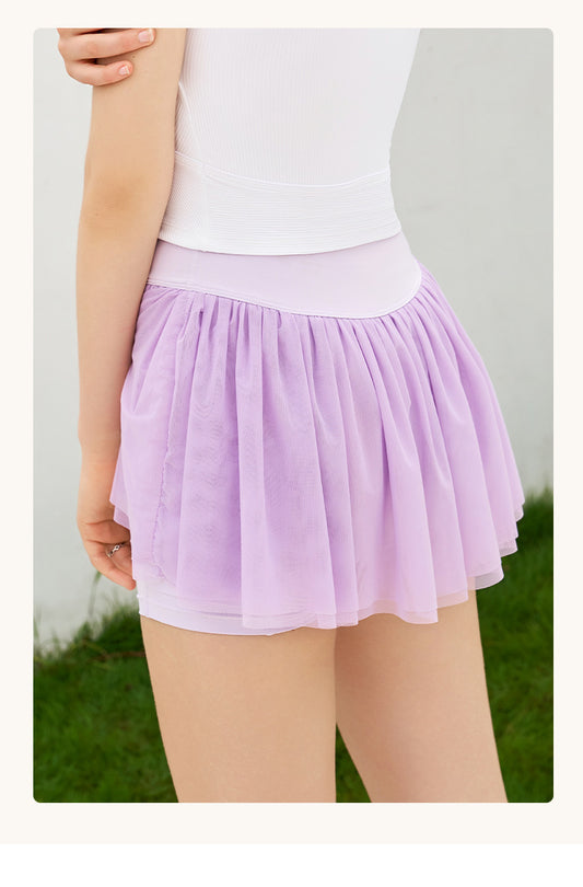 Spring Summer Tennis Skirt Women Badminton Culottes Running Fitness Culottes Sports Skirt High Elastic Breathability Gauze Skirt - Iyanka