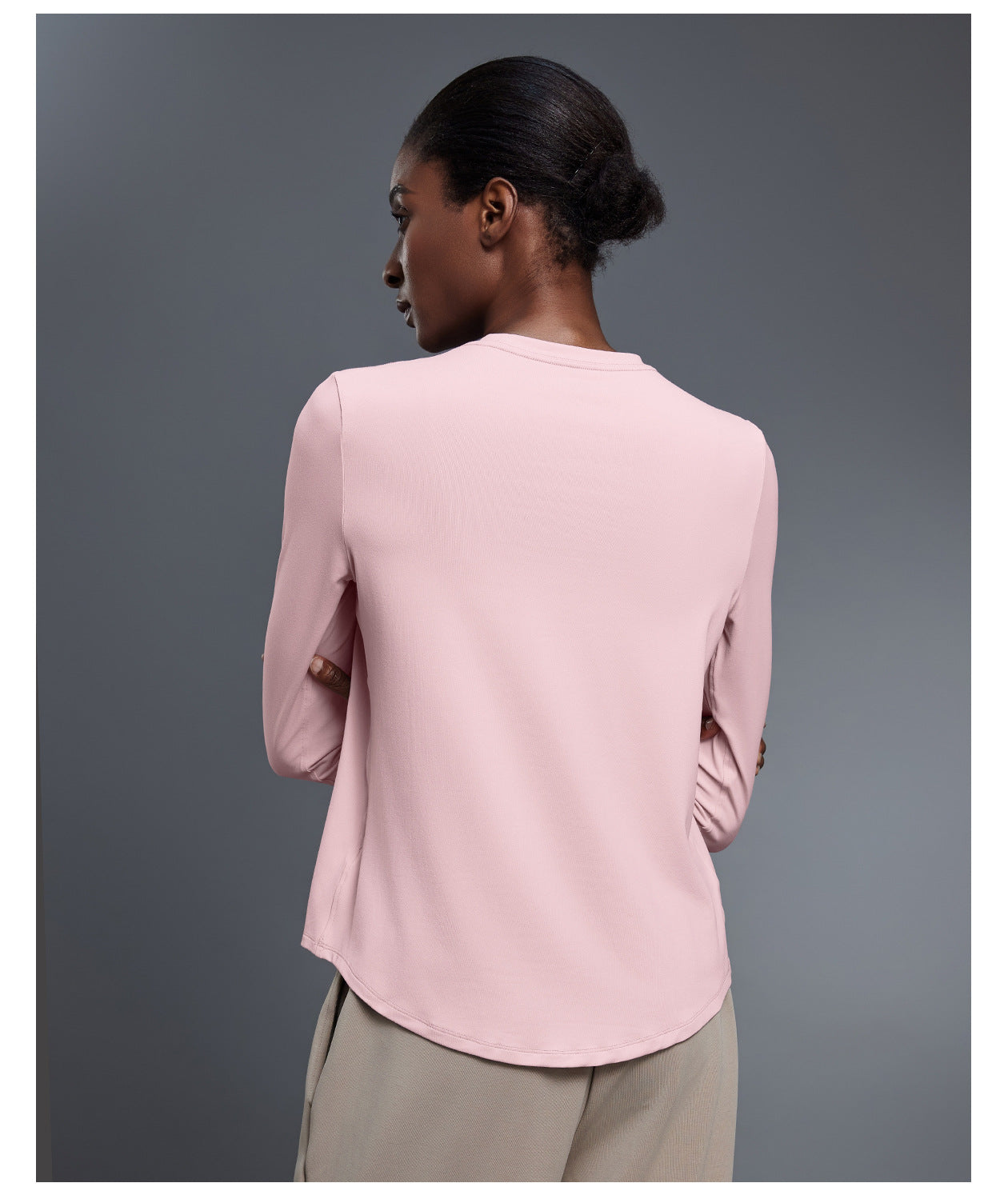 Autumn Crew Neck Yoga Clothes T shirt Loose Slimming Workout Top Casual All Match Sports Long Sleeve Women - Iyanka