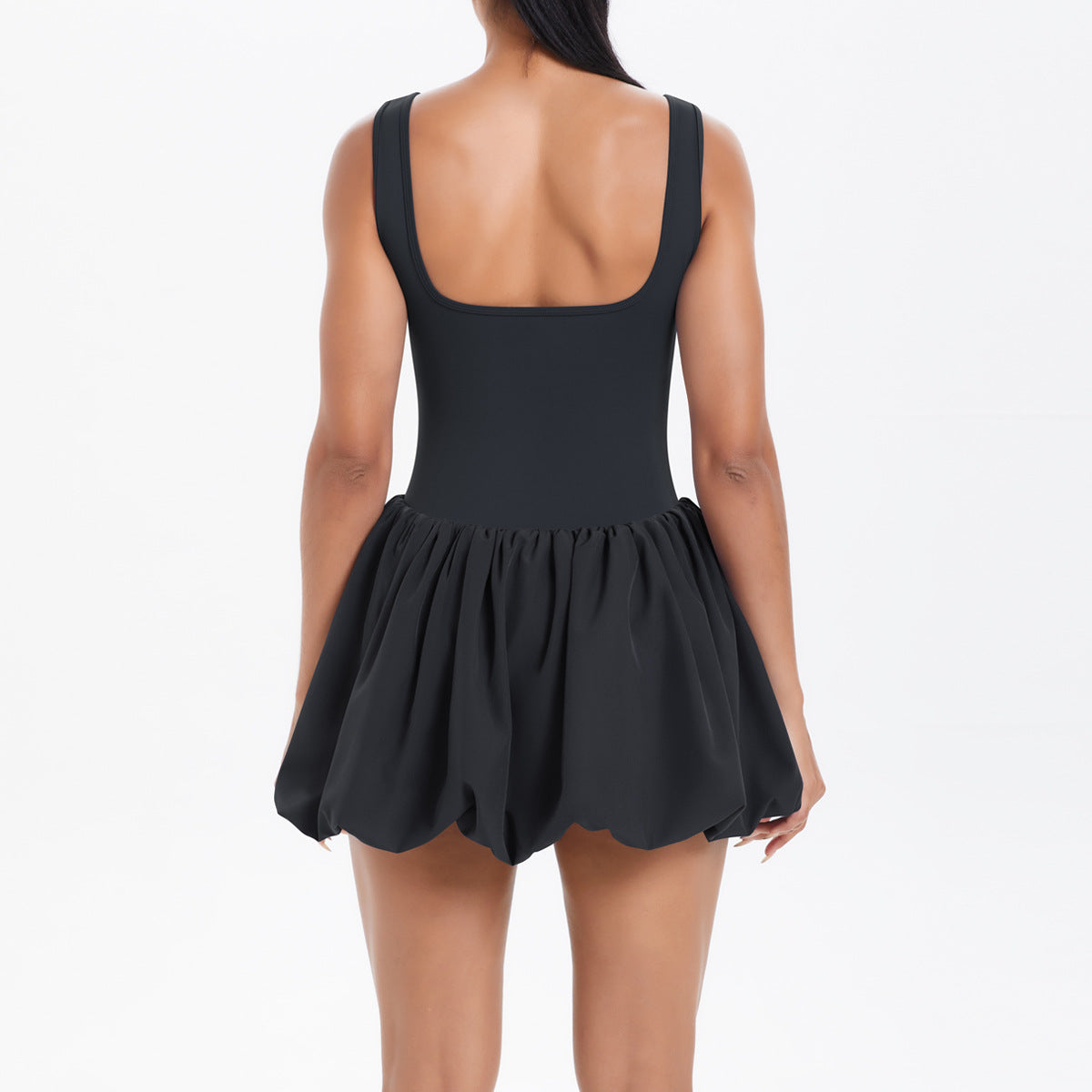 Cool Jumpsuit Tennis Skirt Sexy Beauty Back Pocket Backing Culottes Fitness Solid Color Sports Dress Women - Iyanka