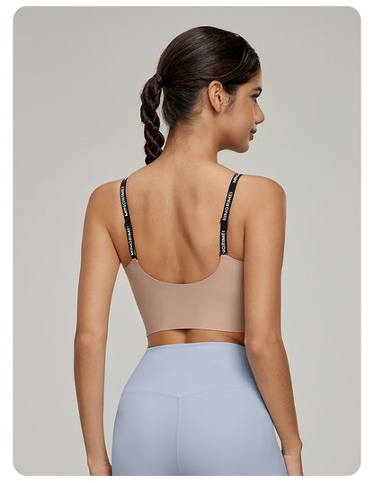 Medium Tenacity Sports Underwear Women One Piece Fixed Cup Yoga Bra Sports Running Workout Beauty Back Bra - Iyanka
